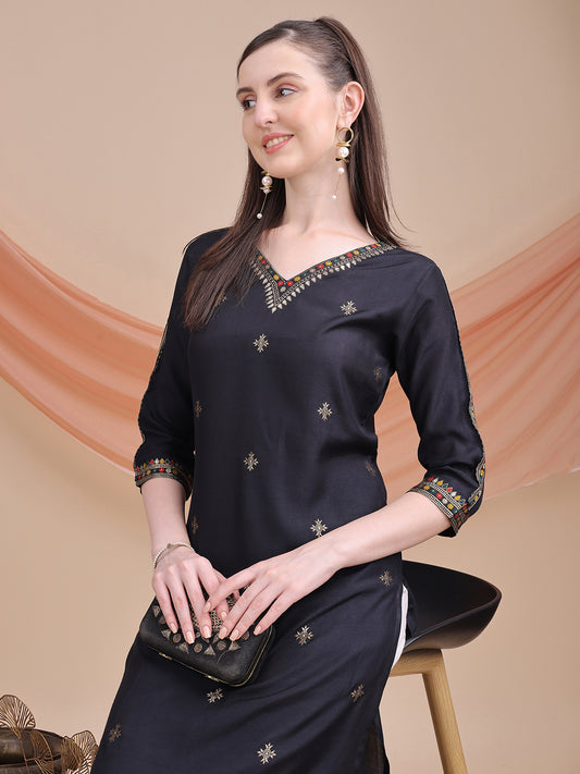 Sitaram Designer Black Kurta with Jacquard Detailing – Festive Ethnic Wear